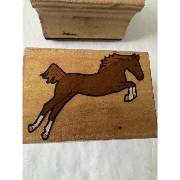 Lot Of 2 Horses Equestrian Wood Mounted Rubber Stamp Crafting #4063 - Picture 3 of 6